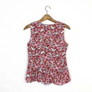 Cabi Pink & Red Floral Print Seraphina Tank Style 5730